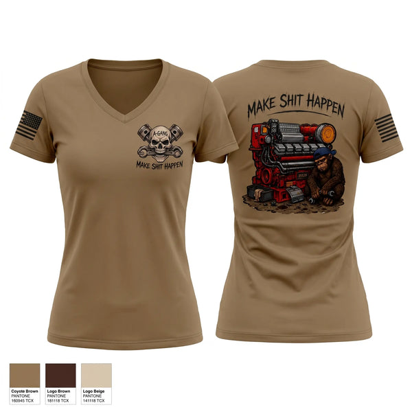 Womens Short Sleeve Vneck Shirt, A GANG, Navy, Teamtime, Team time, sublimation, custom sports apparel, team uniforms, spirit wear, spiritwear, sports uniforms, custom shirts, team store, custom team store, fundraiser sports, apparel fundraiser
