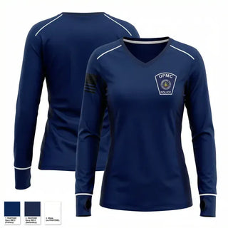 Womens Long Sleeve Vneck Shirt, University of Pittsburgh Medical Center, UPMC, Police, Teamtime, Team time, sublimation, custom sports apparel, team uniforms, spirit wear, spiritwear, sports uniforms, custom shirts, team store, custom team store, fundraiser sports, apparel fundraiser