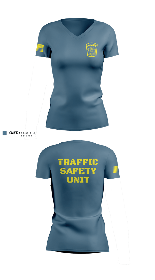 Womens Short Sleeve Vneck Shirt, Traffic Safety Unit, , Teamtime, Team time, sublimation, custom sports apparel, team uniforms, spirit wear, spiritwear, sports uniforms, custom shirts, team store, custom team store, fundraiser sports, apparel fundraiser