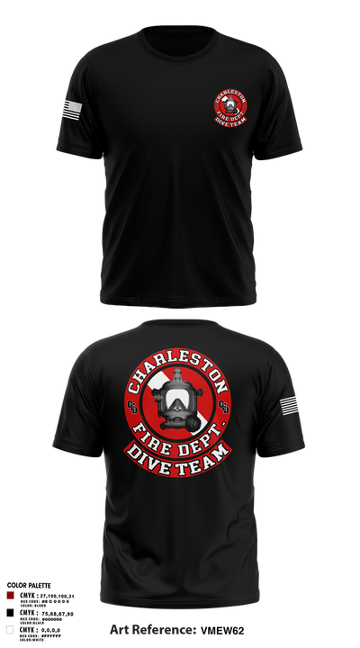 Charleston Fire Dept Dive Team 94862858 Old School Cotton Feel Shirt - 2