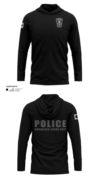 Long Sleeve Performance Shirt with hood, , Police, Teamtime, Team time, sublimation, custom sports apparel, team uniforms, spirit wear, spiritwear, sports uniforms, custom shirts, team store, custom team store, fundraiser sports, apparel fundraiser
