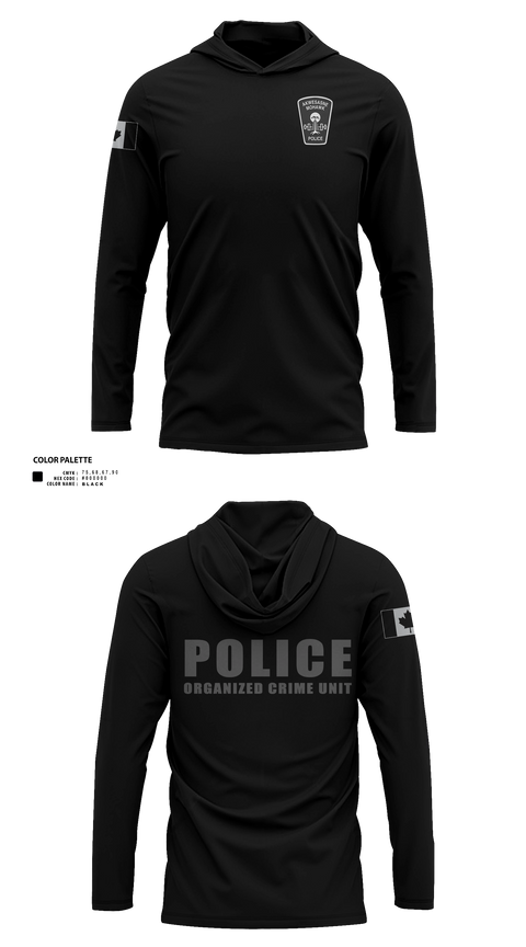 Long Sleeve Performance Shirt with hood, , Police, Teamtime, Team time, sublimation, custom sports apparel, team uniforms, spirit wear, spiritwear, sports uniforms, custom shirts, team store, custom team store, fundraiser sports, apparel fundraiser