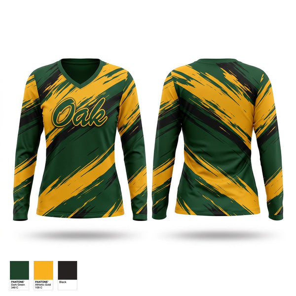Womens Long Sleeve Vneck Shirt, White Oak Vikings, Track & Field, Teamtime, Team time, sublimation, custom sports apparel, team uniforms, spirit wear, spiritwear, sports uniforms, custom shirts, team store, custom team store, fundraiser sports, apparel fundraiser