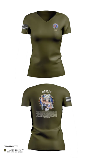 Womens Short Sleeve Vneck Shirt, Karl & Hedwig Ackermann Memorial Institute for Joint Military Intelligence and Law Enforcement Education & Training at MARDET Fort Leonard Wood, , Teamtime, Team time, sublimation, custom sports apparel, team uniforms, spirit wear, spiritwear, sports uniforms, custom shirts, team store, custom team store, fundraiser sports, apparel fundraiser