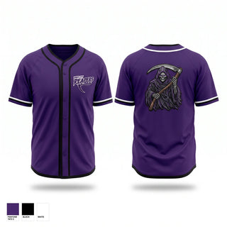 Full Button Baseball Jersey, Windy City Reapers, Baseball, Teamtime, Team time, sublimation, custom sports apparel, team uniforms, spirit wear, spiritwear, sports uniforms, custom shirts, team store, custom team store, fundraiser sports, apparel fundraiser
