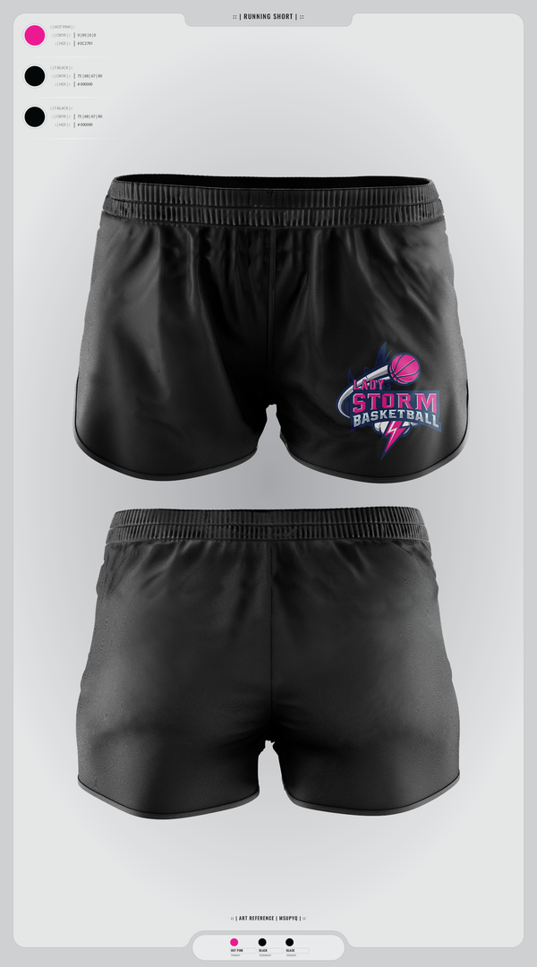 Womens Shorts, Lady Storm, Women's Basketball, Teamtime, Team time, sublimation, custom sports apparel, team uniforms, spirit wear, spiritwear, sports uniforms, custom shirts, team store, custom team store, fundraiser sports, apparel fundraiser