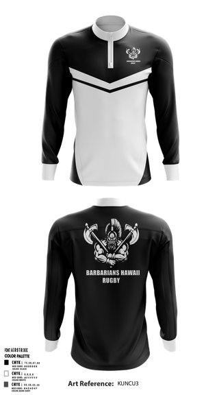 Quarter Zip Jacket, BARBARIANS HAWAII, Rugby, Teamtime, Team time, sublimation, custom sports apparel, team uniforms, spirit wear, spiritwear, sports uniforms, custom shirts, team store, custom team store, fundraiser sports, apparel fundraiser