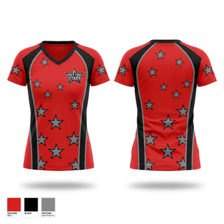 Womens Short Sleeve Vneck Shirt, Space Coast Stars, Baseball, Teamtime, Team time, sublimation, custom sports apparel, team uniforms, spirit wear, spiritwear, sports uniforms, custom shirts, team store, custom team store, fundraiser sports, apparel fundraiser