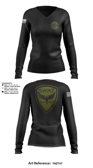 Womens Long Sleeve Vneck Shirt, , Police, Teamtime, Team time, sublimation, custom sports apparel, team uniforms, spirit wear, spiritwear, sports uniforms, custom shirts, team store, custom team store, fundraiser sports, apparel fundraiser
