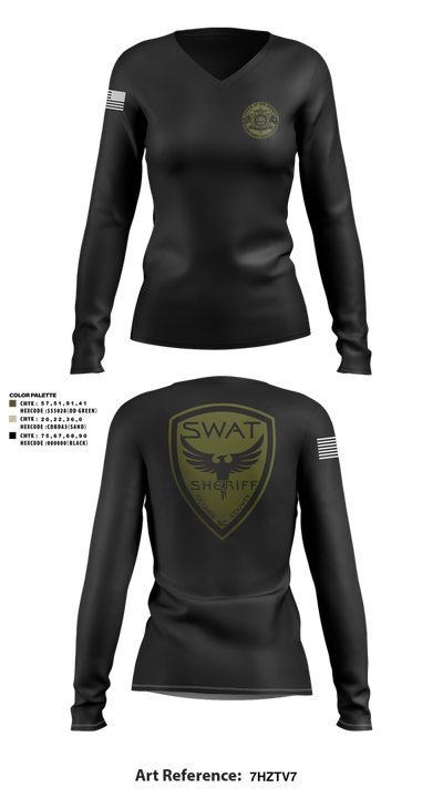 SWAT 37842893 Women's Long Sleeve V-neck Shirt - 6