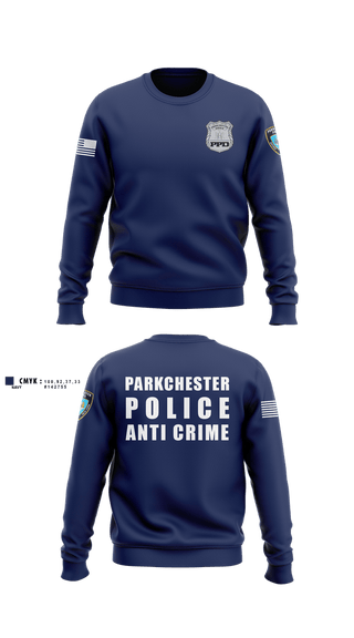 Crew Neck Sweatshirt, Parkchester Police Anti Crime, Police, Teamtime, Team time, sublimation, custom sports apparel, team uniforms, spirit wear, spiritwear, sports uniforms, custom shirts, team store, custom team store, fundraiser sports, apparel fundraiser