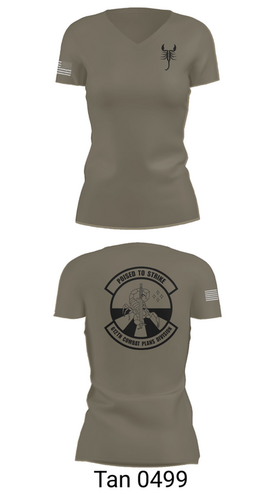 612 Combat Plans Division 33467632 Women's Short Sleeve V-neck Shirt - 68