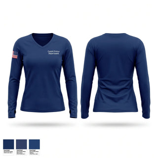 Womens Long Sleeve Vneck Shirt, Cadott Police Department, Police, Teamtime, Team time, sublimation, custom sports apparel, team uniforms, spirit wear, spiritwear, sports uniforms, custom shirts, team store, custom team store, fundraiser sports, apparel fundraiser