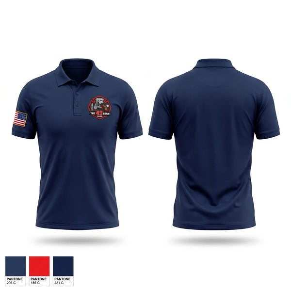 Short Sleeve Performance Polo, Station 42, Fire Department, Teamtime, Team time, sublimation, custom sports apparel, team uniforms, spirit wear, spiritwear, sports uniforms, custom shirts, team store, custom team store, fundraiser sports, apparel fundraiser