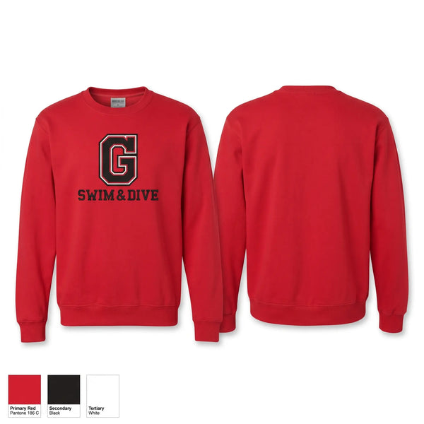 Crew Neck Sweatshirt, Glenwood High School Swimming, Swimming, Teamtime, Team time, sublimation, custom sports apparel, team uniforms, spirit wear, spiritwear, sports uniforms, custom shirts, team store, custom team store, fundraiser sports, apparel fundraiser