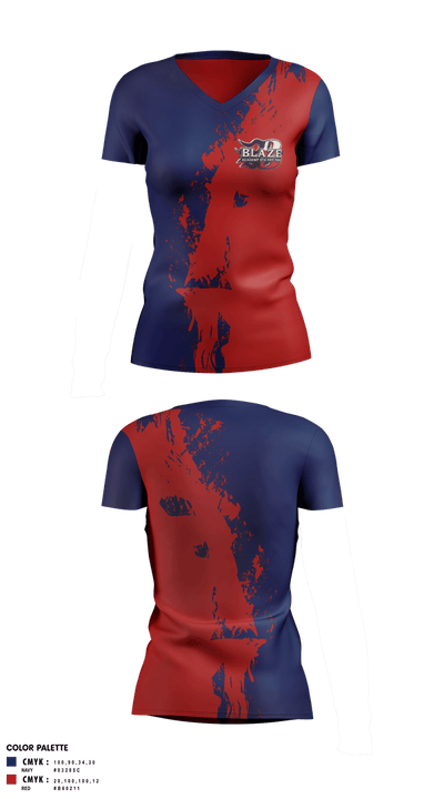 The Blaze Academy STX Fry 10U Women's Short Sleeve V-neck Shirt - 1
