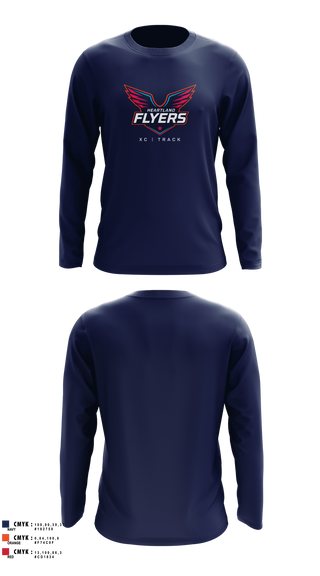 Long Sleeve Performance Shirt, Heartland Flyers, Track & Field, Teamtime, Team time, sublimation, custom sports apparel, team uniforms, spirit wear, spiritwear, sports uniforms, custom shirts, team store, custom team store, fundraiser sports, apparel fundraiser