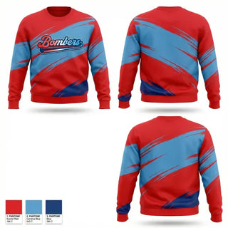 Crew Neck Sweatshirt, NWFL BOMBERS, Baseball, Teamtime, Team time, sublimation, custom sports apparel, team uniforms, spirit wear, spiritwear, sports uniforms, custom shirts, team store, custom team store, fundraiser sports, apparel fundraiser