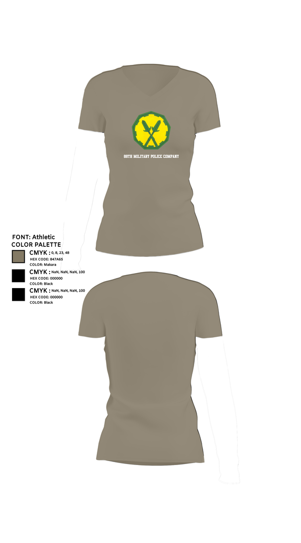 Womens Short Sleeve Vneck Shirt, 88th Military Police Company, , Teamtime, Team time, sublimation, custom sports apparel, team uniforms, spirit wear, spiritwear, sports uniforms, custom shirts, team store, custom team store, fundraiser sports, apparel fundraiser