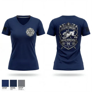 Womens Short Sleeve Vneck Shirt, Rescue engine 91, Fire Department, Teamtime, Team time, sublimation, custom sports apparel, team uniforms, spirit wear, spiritwear, sports uniforms, custom shirts, team store, custom team store, fundraiser sports, apparel fundraiser