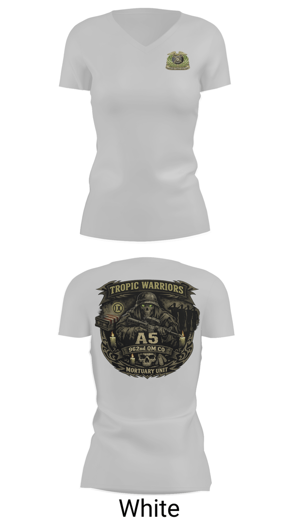 Womens Short Sleeve Vneck Shirt, 962nd QM CO A5, Army, Teamtime, Team time, sublimation, custom sports apparel, team uniforms, spirit wear, spiritwear, sports uniforms, custom shirts, team store, custom team store, fundraiser sports, apparel fundraiser