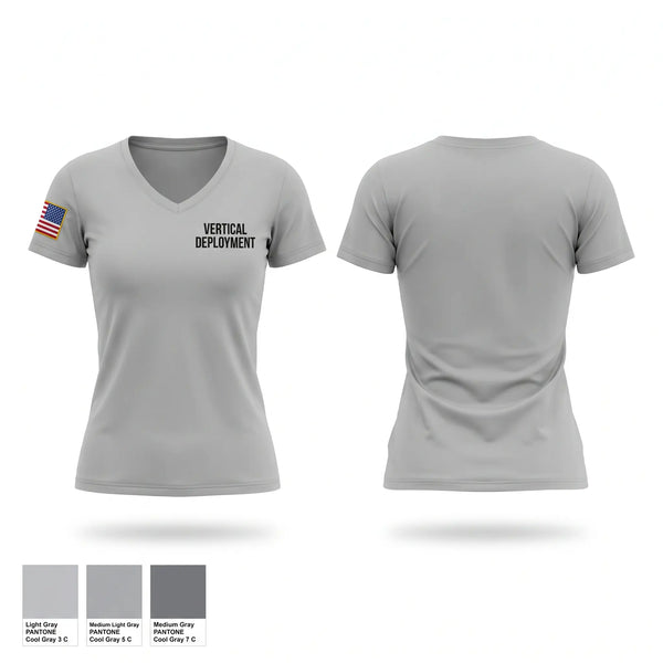 Womens Short Sleeve Vneck Shirt, vertical deployment, Police, Teamtime, Team time, sublimation, custom sports apparel, team uniforms, spirit wear, spiritwear, sports uniforms, custom shirts, team store, custom team store, fundraiser sports, apparel fundraiser