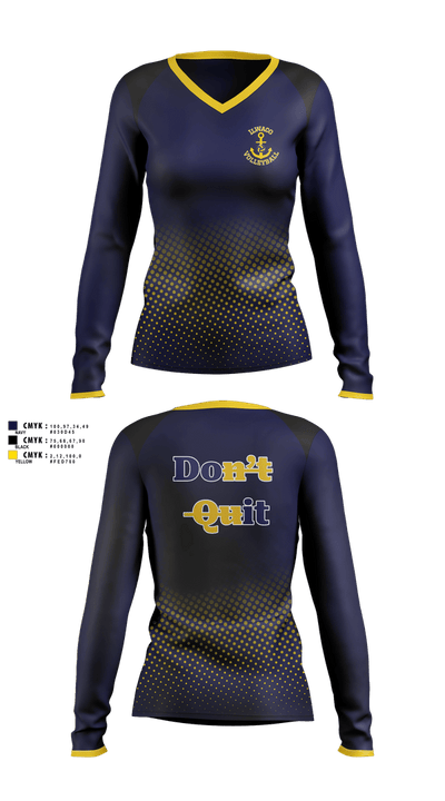 Ilwaco Lady Fishermen Volleyball 70277237 Women's Long Sleeve V-neck Shirt - 2