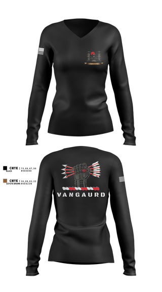Womens Long Sleeve Vneck Shirt, 1ST PLT 76TH CEC-S, Army, Teamtime, Team time, sublimation, custom sports apparel, team uniforms, spirit wear, spiritwear, sports uniforms, custom shirts, team store, custom team store, fundraiser sports, apparel fundraiser