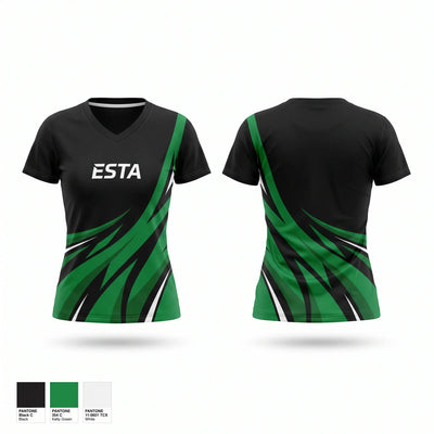 ESTA Women's Short Sleeve V-neck Shirt - 1