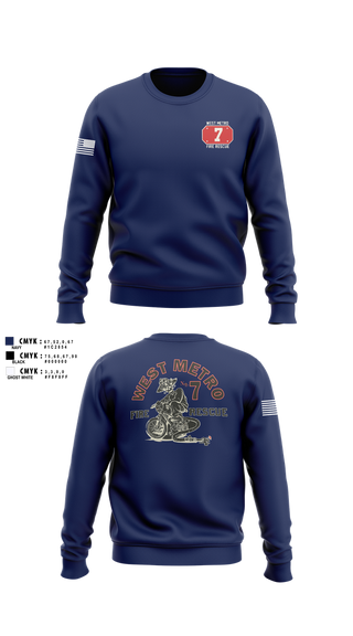 Crew Neck Sweatshirt, West Metro Fire Station 7, Fire Department, Teamtime, Team time, sublimation, custom sports apparel, team uniforms, spirit wear, spiritwear, sports uniforms, custom shirts, team store, custom team store, fundraiser sports, apparel fundraiser