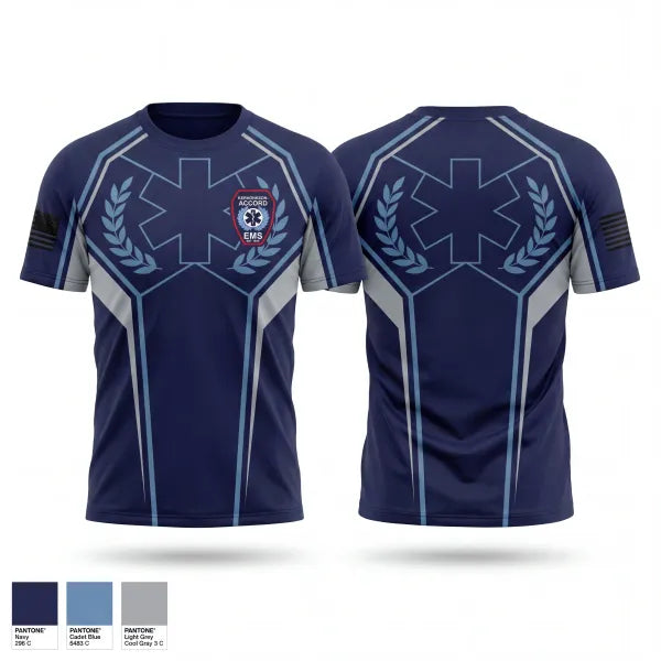 Old School Cotton Feel Shirt, Kerhonkson Accord First Aid Squad, EMS/EMT, Teamtime, Team time, sublimation, custom sports apparel, team uniforms, spirit wear, spiritwear, sports uniforms, custom shirts, team store, custom team store, fundraiser sports, apparel fundraiser