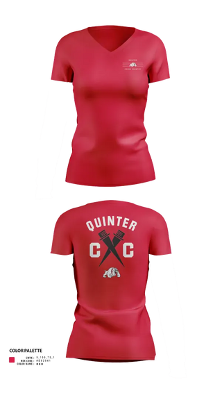 Womens Short Sleeve Vneck Shirt, Quinter Bulldogs, Cross Country, Teamtime, Team time, sublimation, custom sports apparel, team uniforms, spirit wear, spiritwear, sports uniforms, custom shirts, team store, custom team store, fundraiser sports, apparel fundraiser