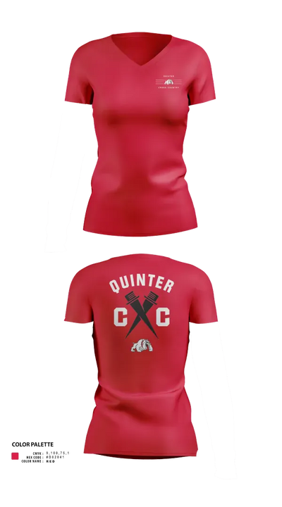 Quinter Bulldogs 74495795 Women's Short Sleeve V-neck Shirt - 21