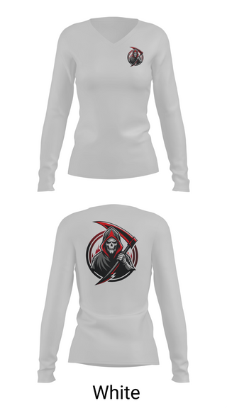 Womens Long Sleeve Vneck Shirt, Reaper Platoon, Army, Teamtime, Team time, sublimation, custom sports apparel, team uniforms, spirit wear, spiritwear, sports uniforms, custom shirts, team store, custom team store, fundraiser sports, apparel fundraiser
