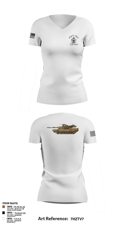 Death Row Platoon, Tomahawk Troop, 5/4 CAV, 2ABCT, 1ID 66483153 Women's Short Sleeve V-neck Shirt - 2