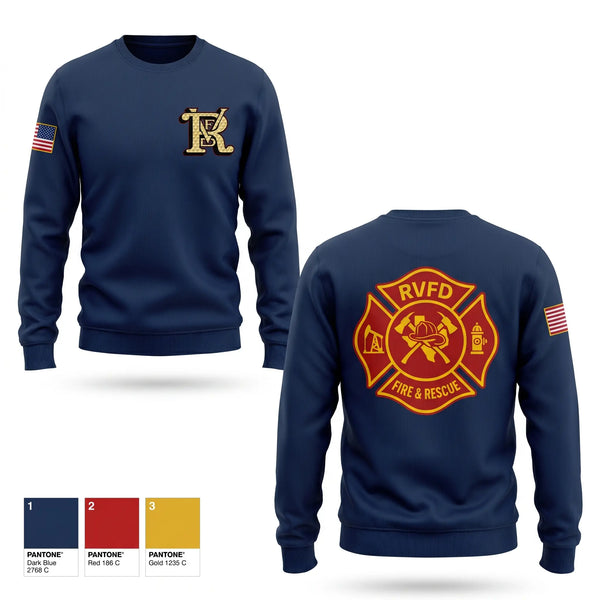 Crew Neck Sweatshirt, Runge Volunteer Fire Department, Fire Department, Teamtime, Team time, sublimation, custom sports apparel, team uniforms, spirit wear, spiritwear, sports uniforms, custom shirts, team store, custom team store, fundraiser sports, apparel fundraiser