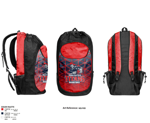 Gear Bag, Tampa Bay Tech Titans Basketball, Men's Basketball, Teamtime, Team time, sublimation, custom sports apparel, team uniforms, spirit wear, spiritwear, sports uniforms, custom shirts, team store, custom team store, fundraiser sports, apparel fundraiser
