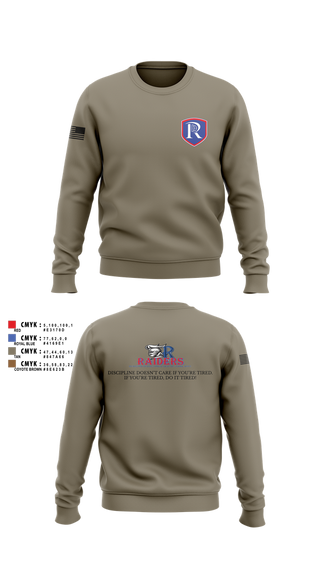 Crew Neck Sweatshirt, RICS Raiders, Army, Teamtime, Team time, sublimation, custom sports apparel, team uniforms, spirit wear, spiritwear, sports uniforms, custom shirts, team store, custom team store, fundraiser sports, apparel fundraiser