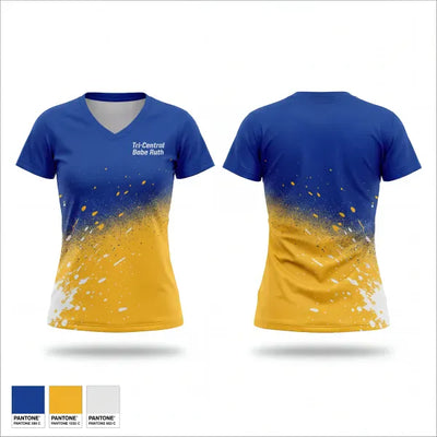 Tri-Central Babe Ruth 11677374 Women's Short Sleeve V-neck Shirt - 1