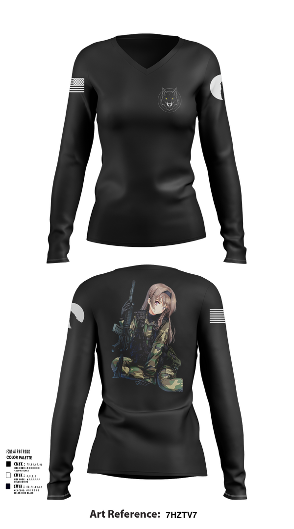 Womens Long Sleeve Vneck Shirt, The House of Wolves, , Teamtime, Team time, sublimation, custom sports apparel, team uniforms, spirit wear, spiritwear, sports uniforms, custom shirts, team store, custom team store, fundraiser sports, apparel fundraiser