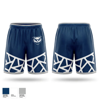 Mens Reversible Basketball Shorts, Founders Owls, Women's Basketball, Teamtime, Team time, sublimation, custom sports apparel, team uniforms, spirit wear, spiritwear, sports uniforms, custom shirts, team store, custom team store, fundraiser sports, apparel fundraiser