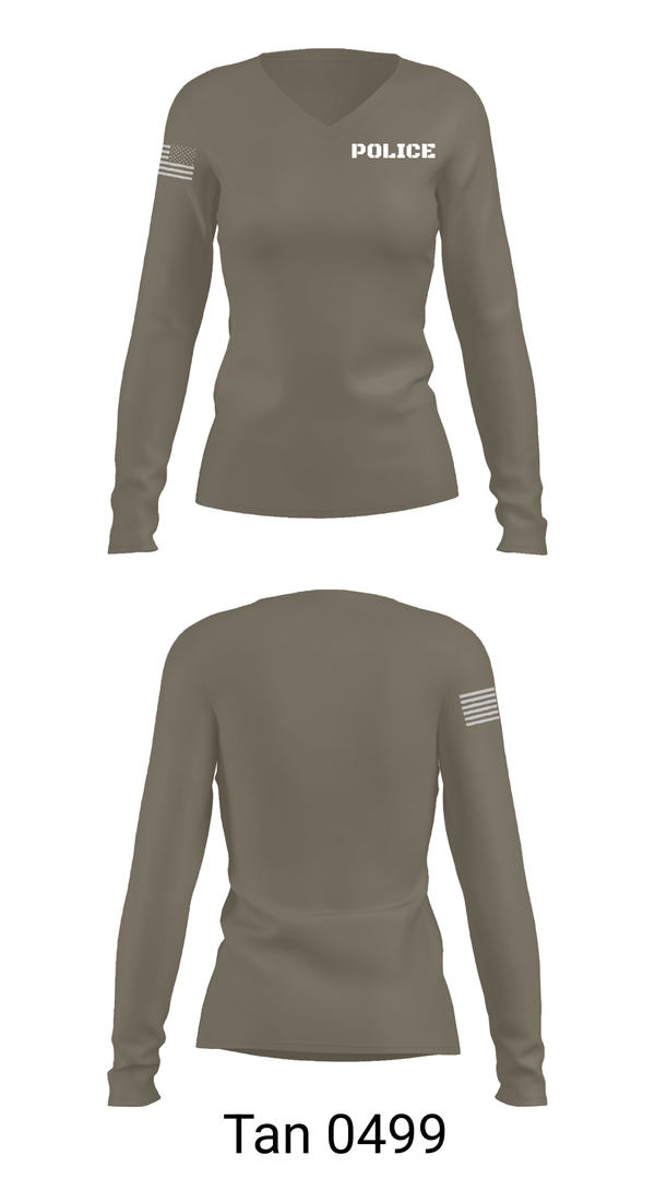 Womens Long Sleeve Vneck Shirt, POLICE, Police, Teamtime, Team time, sublimation, custom sports apparel, team uniforms, spirit wear, spiritwear, sports uniforms, custom shirts, team store, custom team store, fundraiser sports, apparel fundraiser
