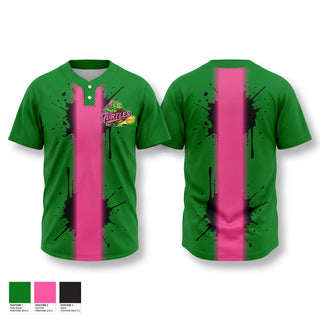Two Button Softball Jersey, Turtles, Softball, Teamtime, Team time, sublimation, custom sports apparel, team uniforms, spirit wear, spiritwear, sports uniforms, custom shirts, team store, custom team store, fundraiser sports, apparel fundraiser