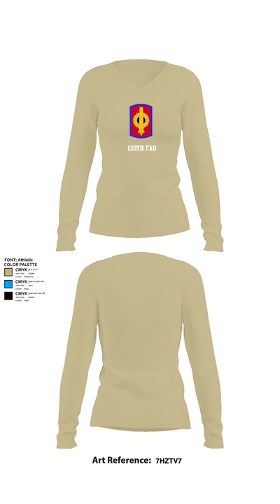 130th FAB 8447592 Women's Long Sleeve V-neck Shirt - 82