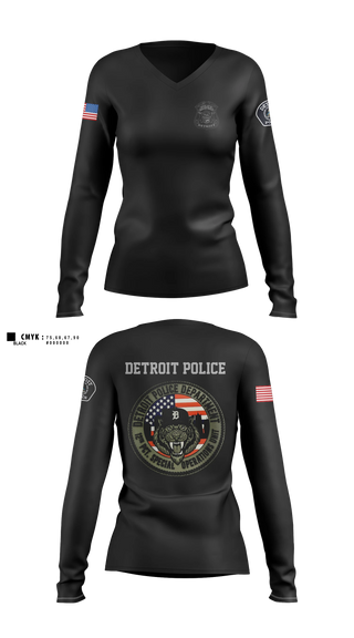 Womens Long Sleeve Vneck Shirt, 12th Precinct Special Operations, Police, Teamtime, Team time, sublimation, custom sports apparel, team uniforms, spirit wear, spiritwear, sports uniforms, custom shirts, team store, custom team store, fundraiser sports, apparel fundraiser