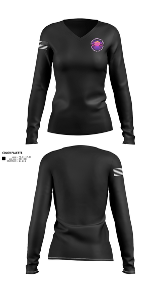 Womens Long Sleeve Vneck Shirt, 18 WG/CP, Air Force, Teamtime, Team time, sublimation, custom sports apparel, team uniforms, spirit wear, spiritwear, sports uniforms, custom shirts, team store, custom team store, fundraiser sports, apparel fundraiser
