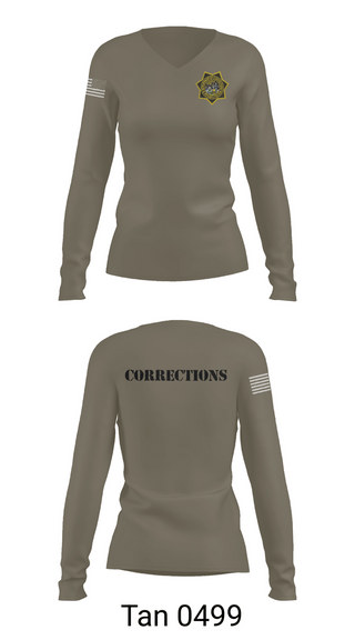 Womens Long Sleeve Vneck Shirt, CDCR, Police, Teamtime, Team time, sublimation, custom sports apparel, team uniforms, spirit wear, spiritwear, sports uniforms, custom shirts, team store, custom team store, fundraiser sports, apparel fundraiser