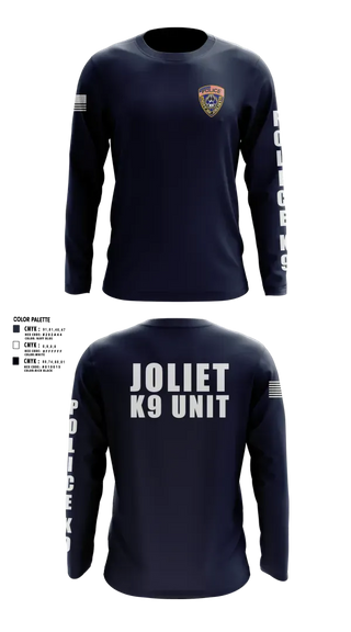 Long Sleeve Performance Shirt, Joliet Police K-9 Unit, Police, Teamtime, Team time, sublimation, custom sports apparel, team uniforms, spirit wear, spiritwear, sports uniforms, custom shirts, team store, custom team store, fundraiser sports, apparel fundraiser