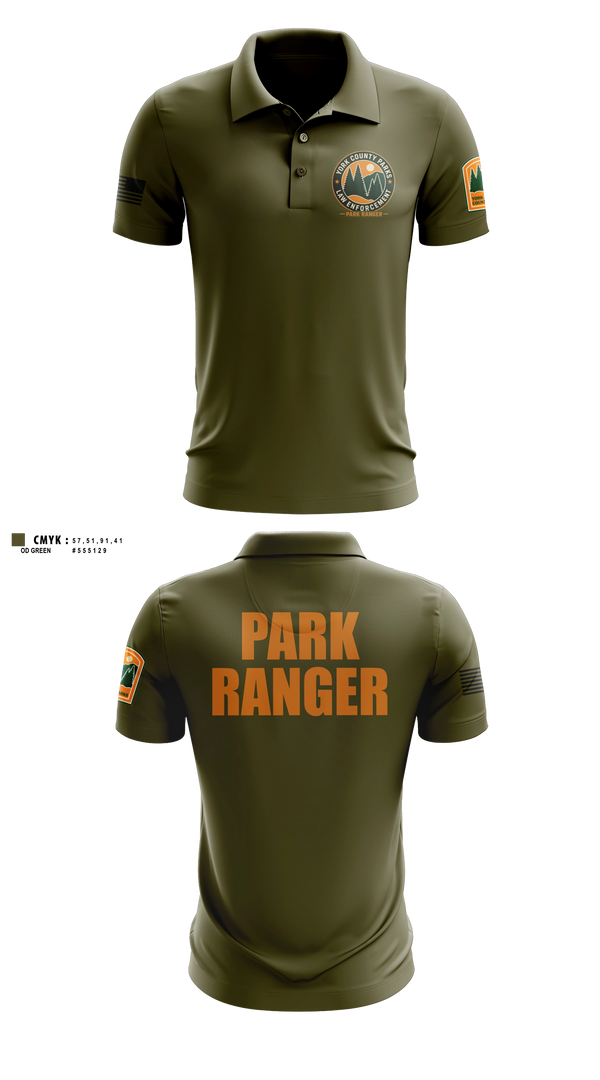 Short Sleeve Performance Polo, York County Park Ranger Division, Police, Teamtime, Team time, sublimation, custom sports apparel, team uniforms, spirit wear, spiritwear, sports uniforms, custom shirts, team store, custom team store, fundraiser sports, apparel fundraiser