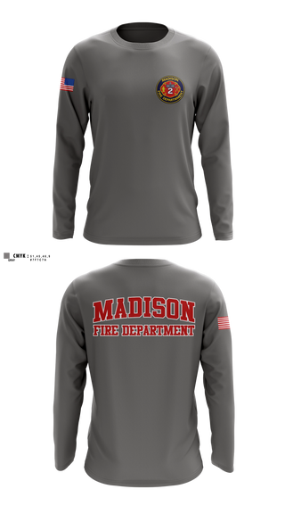 Long Sleeve Performance Shirt, Madison Fire Department, Fire Department, Teamtime, Team time, sublimation, custom sports apparel, team uniforms, spirit wear, spiritwear, sports uniforms, custom shirts, team store, custom team store, fundraiser sports, apparel fundraiser